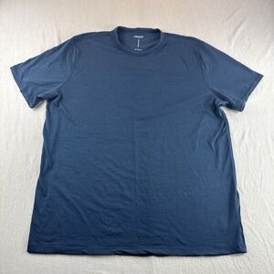 Proof Huckberry T-Shirt Mens L Blue Crewneck Short Sleeve Merino Wool Luxury Top